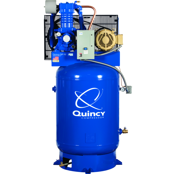 Quincy Compressor 10 HP Two Stage-QP PRO (Prsr Lubricated)-w/Mag Starter, 3103DS12VCA23 5103DS12VCA23